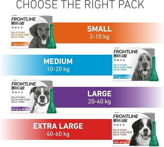 Frontline Plus for Dogs | Flea & Tick Treatment 6 pipettes
