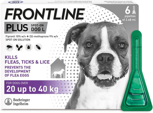 Frontline Plus for Dogs | Flea & Tick Treatment 6 pipettes