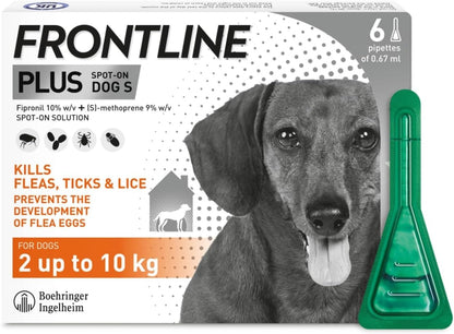 Frontline Plus for Dogs | Flea & Tick Treatment 6 pipettes